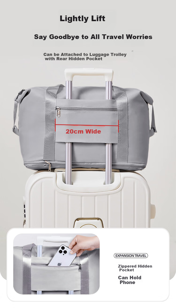 Banzheni Travel Bag for Men And Women, Large Capacity Expandable Suitcase Storage Bag for Maternity Fitness Handheld Crossbody Bag 4