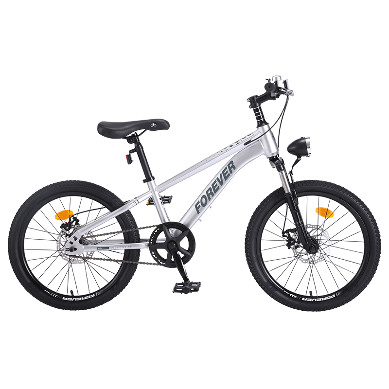 FOREVER Children's Bicycle, Boys And Girls Bike, Kids' Single-Speed Pedal Bike, Mountain Bike, Silver Color, 18 Inches