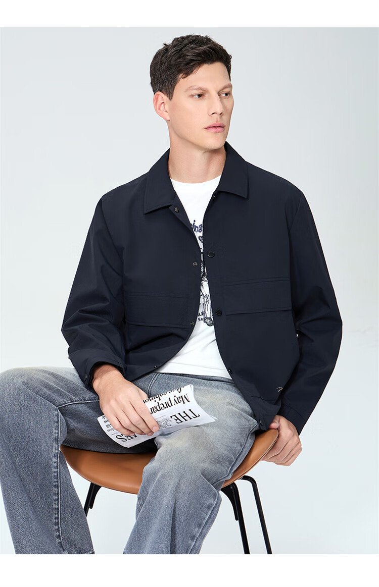 DANCING WOLVES [4A Waterproof] Lightweight Outdoor Workwear Jacket, Casual Easy-Care Versatile Men's Coat, 001 Black, Size S 4