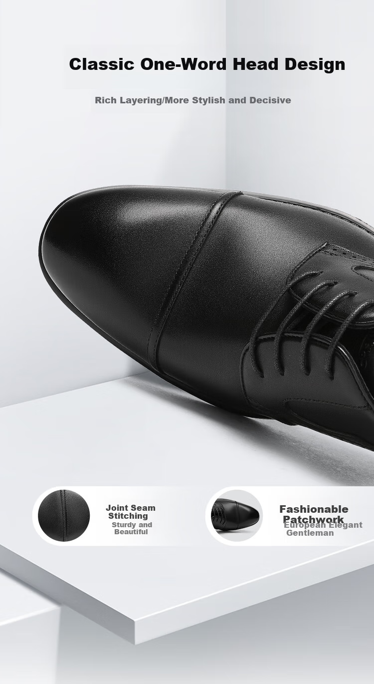 Goldlion Men's Formal Shoes, Stylish And Comfortable Leather Shoes with Durable Soles, G580510157AAB, Black, Size 39 2