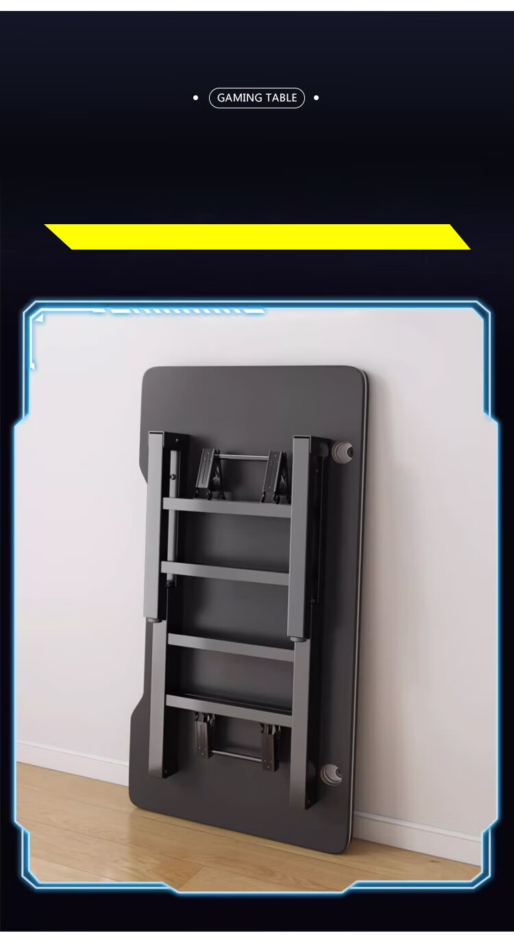 Huakaizhixing Computer Desk, Folding Floor-Standing Computer Table, Gaming Desk, Study Desk, BGZ765 Black, 140*60 12