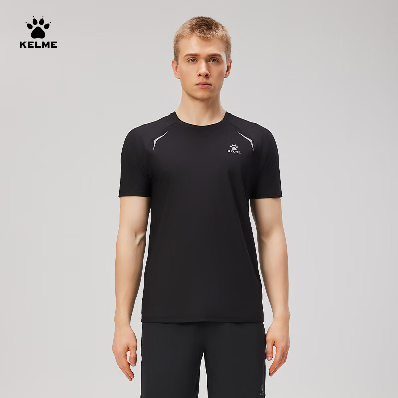 KELME Sports T-Shirt for Men, New Summer Outdoor Running Fitness Training Breathable Cool Sun Protection Short-Sleeve Top