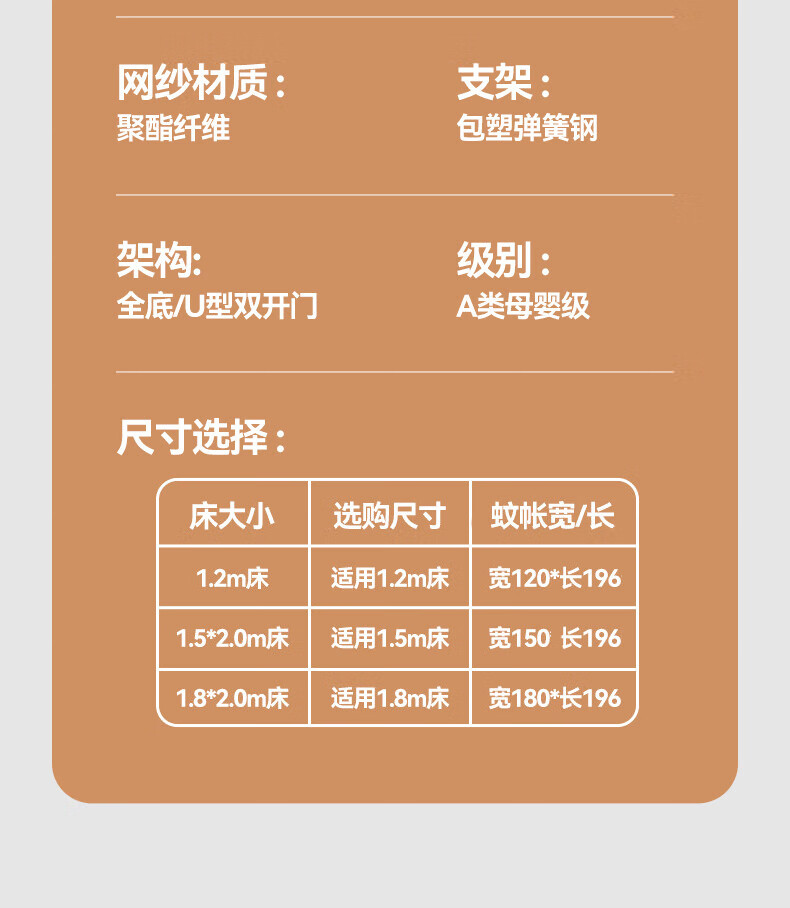 Lanwuxian Class A Household Dormitory Baby Anti-Fall Mosquito Net Yurt Mosquito Net, No Installation Required, Double Door Opening, 1.5*2 Meters 11