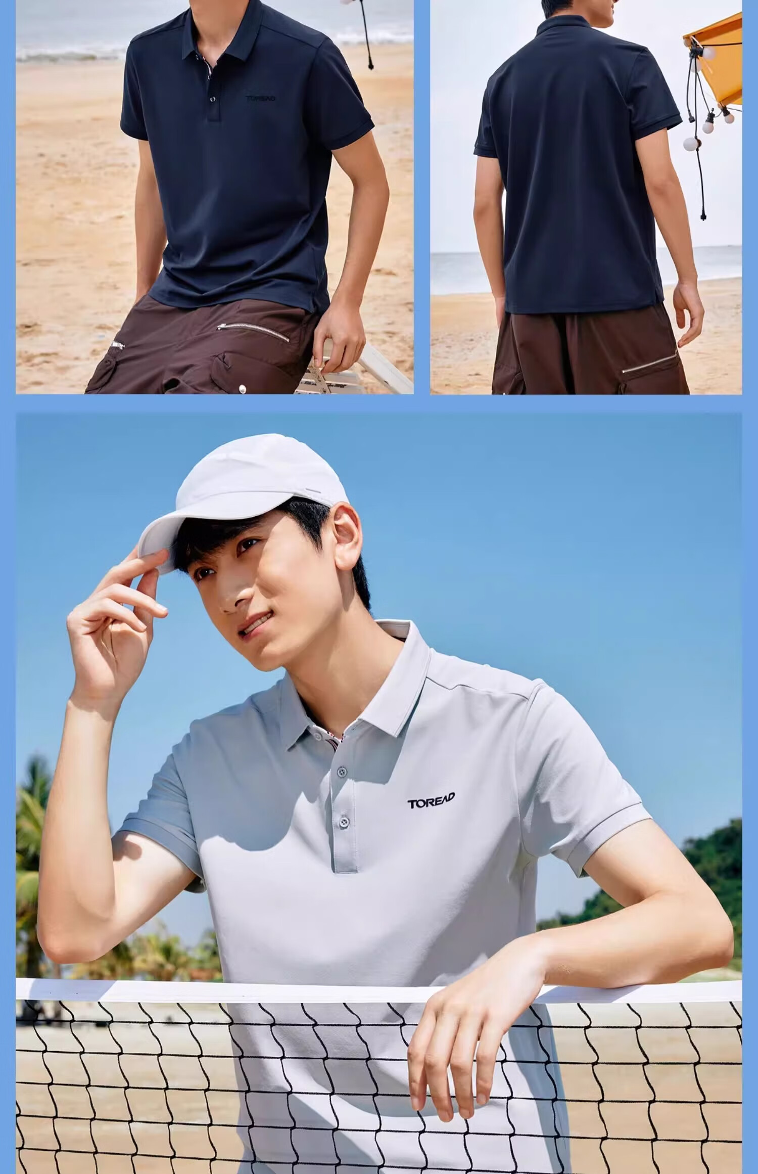 TOREAD Outdoor Sports Quick-Dry Breathable Half-Sleeve Polo T-Shirt Mountain Shadow Gray Men 3XL 20