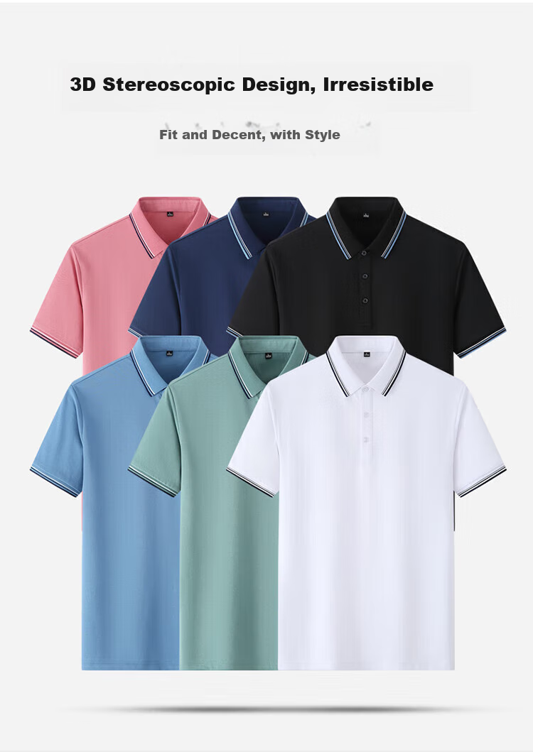 Jeanswest Polo Shirt for Men, Summer 2026 Thin Style, Fashionable Casual Quick-Dry Comfortable Cool-Feeling Antibacterial Men's Top, Blue-Gray, 4XL 13