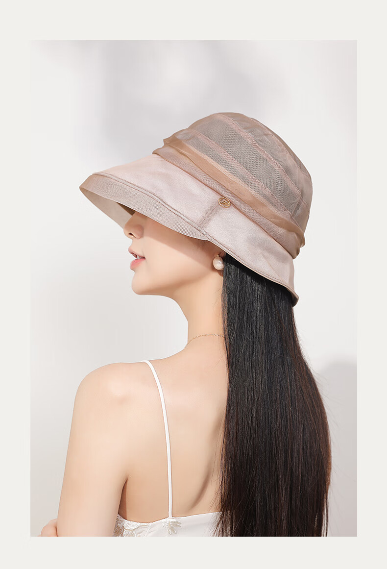 FANCET Mulberry Silk Sun Hat for Women, Summer Elegant Rolled-Edge Hat, Lightweight Silk Sun Protection Fisherman Hat, Birthday Gift for Elders 12