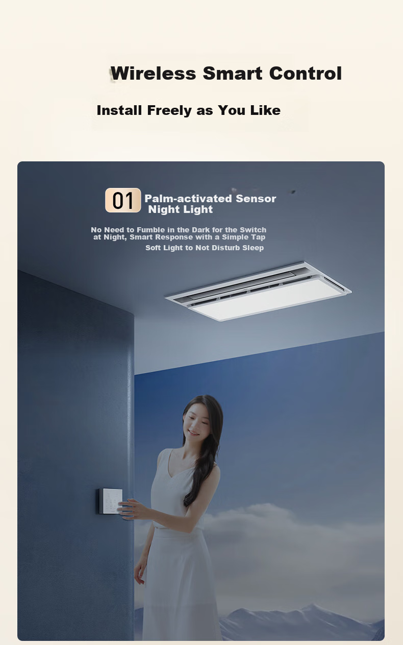 HEGII Smart Bathroom Heater HLY Series Integrated Lighting And Exhaust Fan Heater HLY301 8