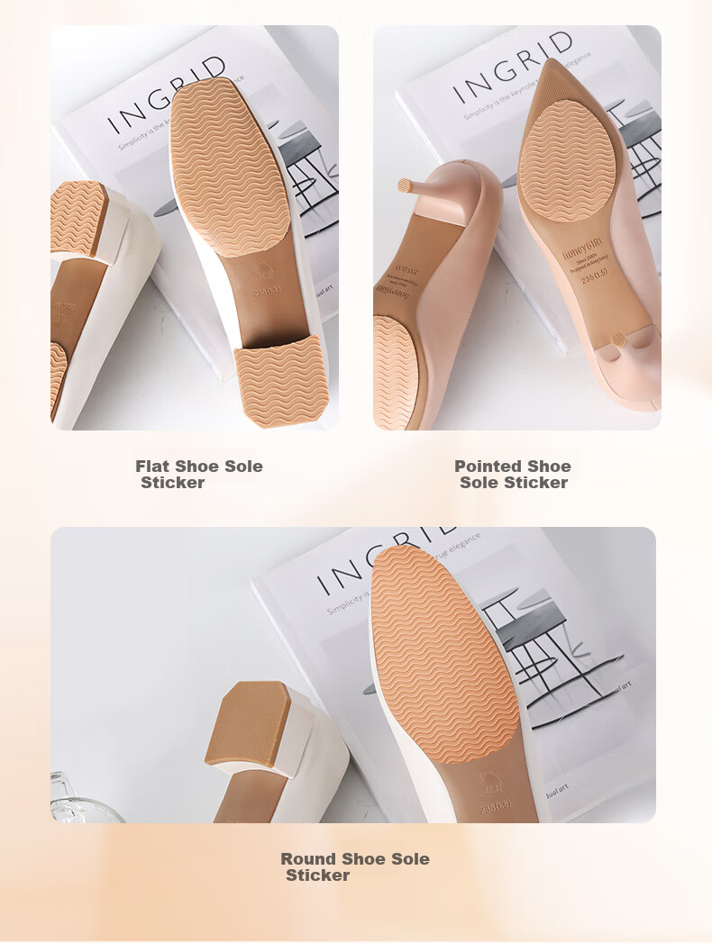 FOOTOPPO Leather Shoe Sole Anti-Slip Sticker, High Heel Shoe Sticker, Wear-Resistant Tool, Shoe Anti-Wear Sticker, Sole Leather Protective Film, Protective Patch 5