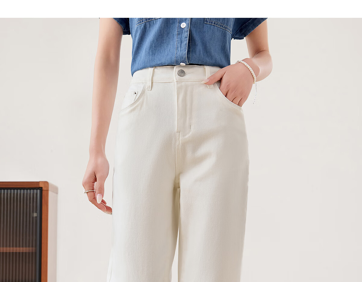 PinCai Women's Jeans, Spring And Autumn Black Straight-Leg Trousers, Slimming And Heightening Effect, Casual Denim Long Pants P143N1009 17