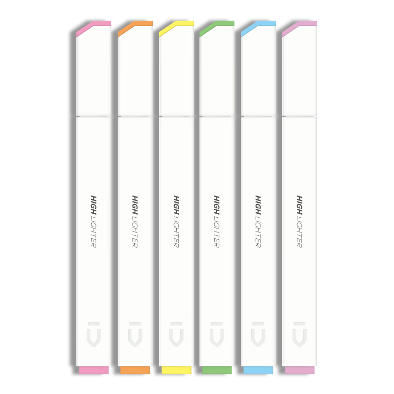 M&G Stationery Highlighters, 6 Colors, Soft Tip Square Barrel, Back-To Review Highlighting Pens, Colorful Markers, Fluorescent Bright Color Journal Pens, AHMU1603 Essential for School Start