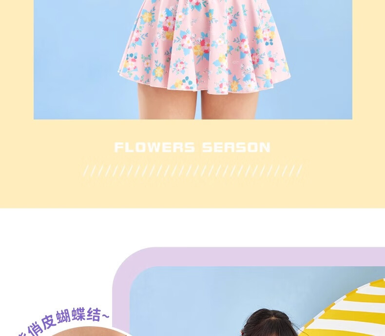 Li-Ning Children's One-Piece Swimsuit, Cute Princess-Style Swimwear for Girls, Sun Protection Swimwear 26