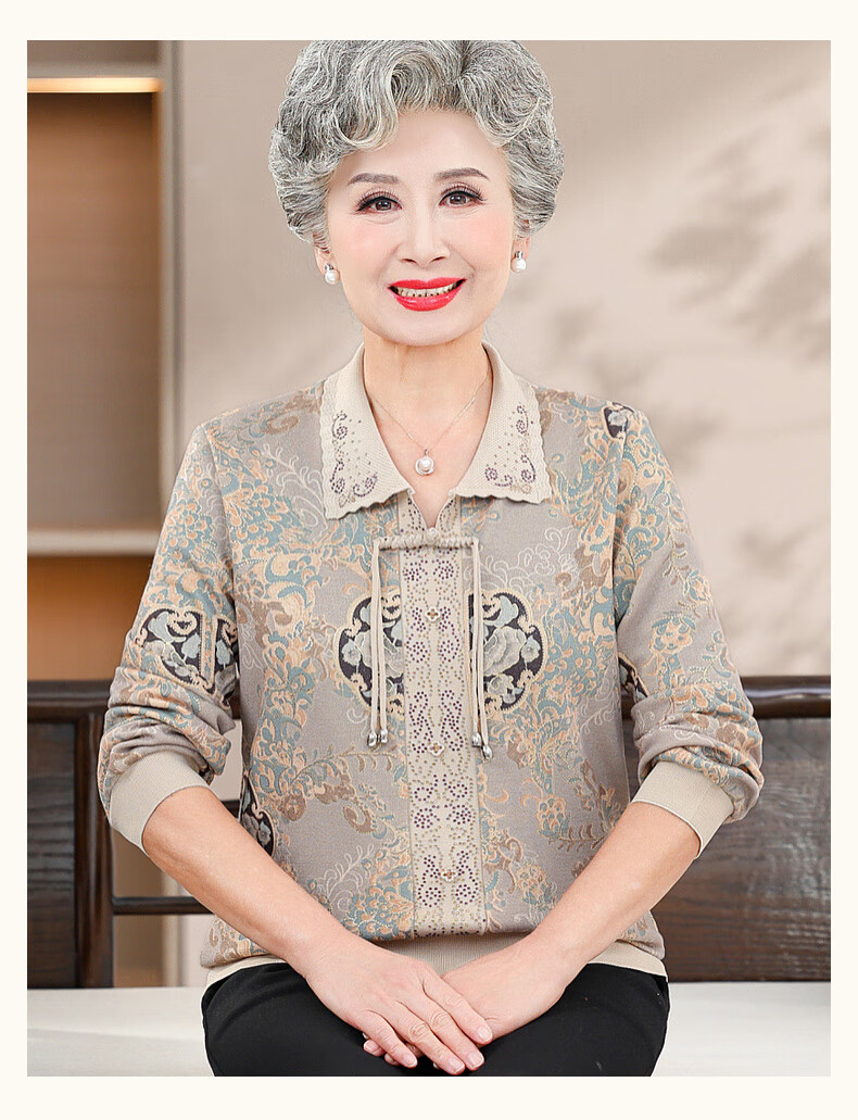 Fengxiao Middle-aged and Elderly 2025 New Shirt Elegant and Noble Spring Top for Grandma and Mom 11