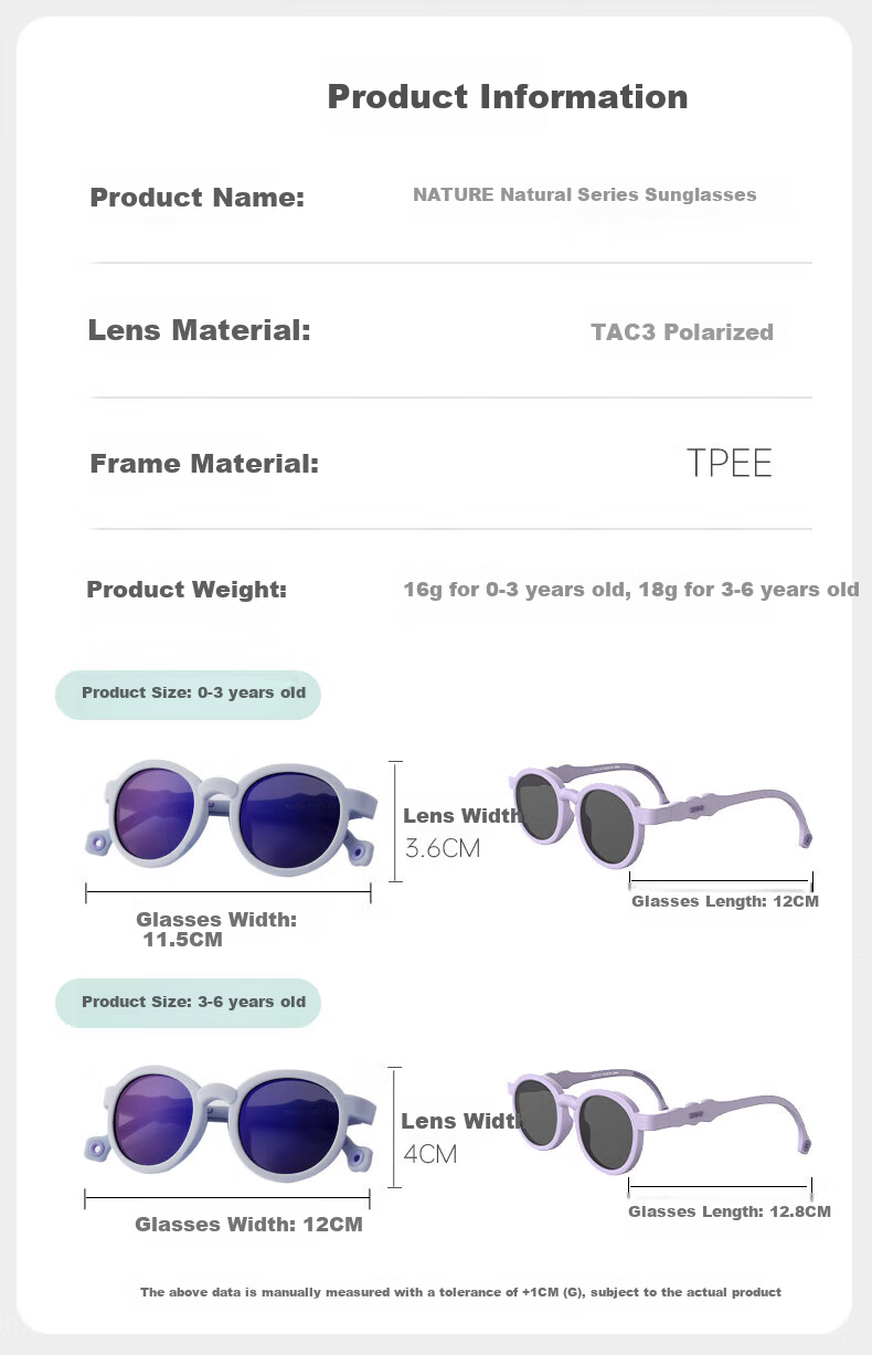Kigo 2025 New Children's Sunglasses, Outdoor Polarized UV Protection, Bendable Baby Sunglasses, 3-6 Years Old, Pudding Tea Color 9