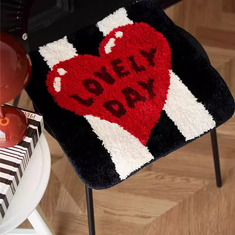 Dijialun Winter Car Seat Cushion, Cartoon Flocked Soft Chair Pad for Dining Room Chairs, Office Plush Living Room Sofa Cushio