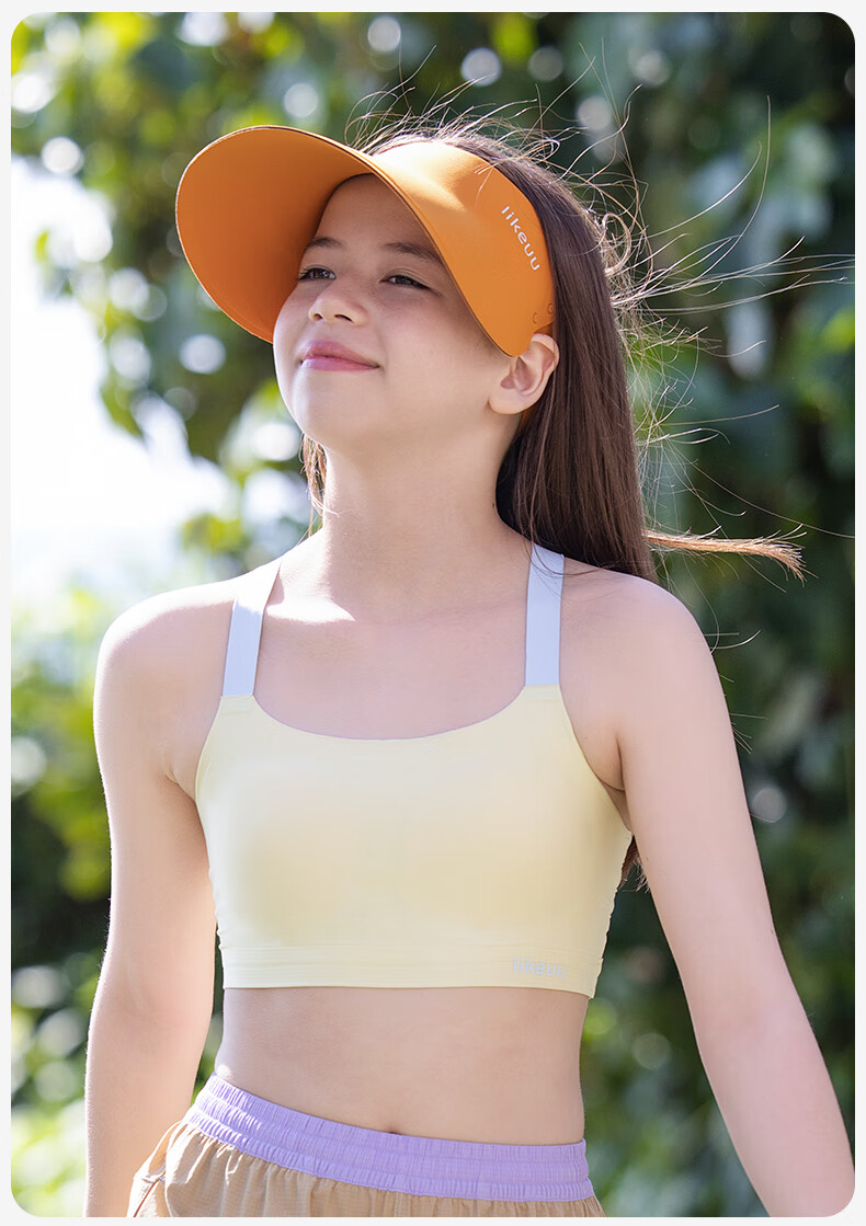 Like UU Girls' Middle School Sports Bra Waterdrop Back Development Period High School Youth Development Underwear 12