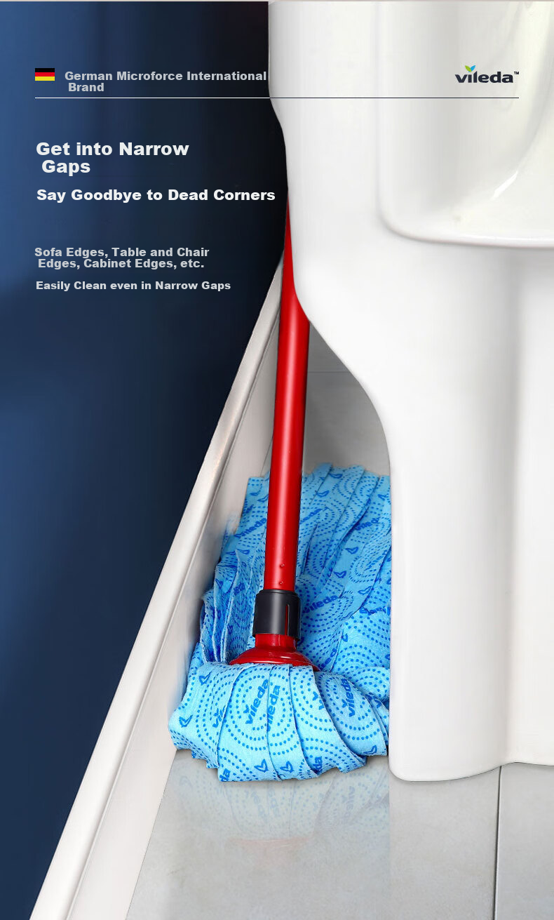 Weilida German Brand Mop, Traditional Household Non-Woven Floor Mop, Absorbent Cleaning Cloth, One-Pole with Two Heads 5