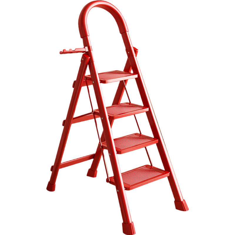 Yilinju Ladder, A-Frame Ladder, Household Ladder, Telescopic Ladder, Telescopic A-Frame Ladder, Household Ladder, Folding Ladder, All-Red Four Steps