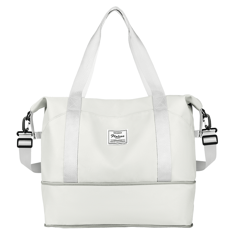 Landcase Travel Bag for Women, Handheld Luggage Bag, Short-Distance Large Capacity Storage Bag, Maternity Bag, Sports And Fitness Bag, 2104 Crescent White