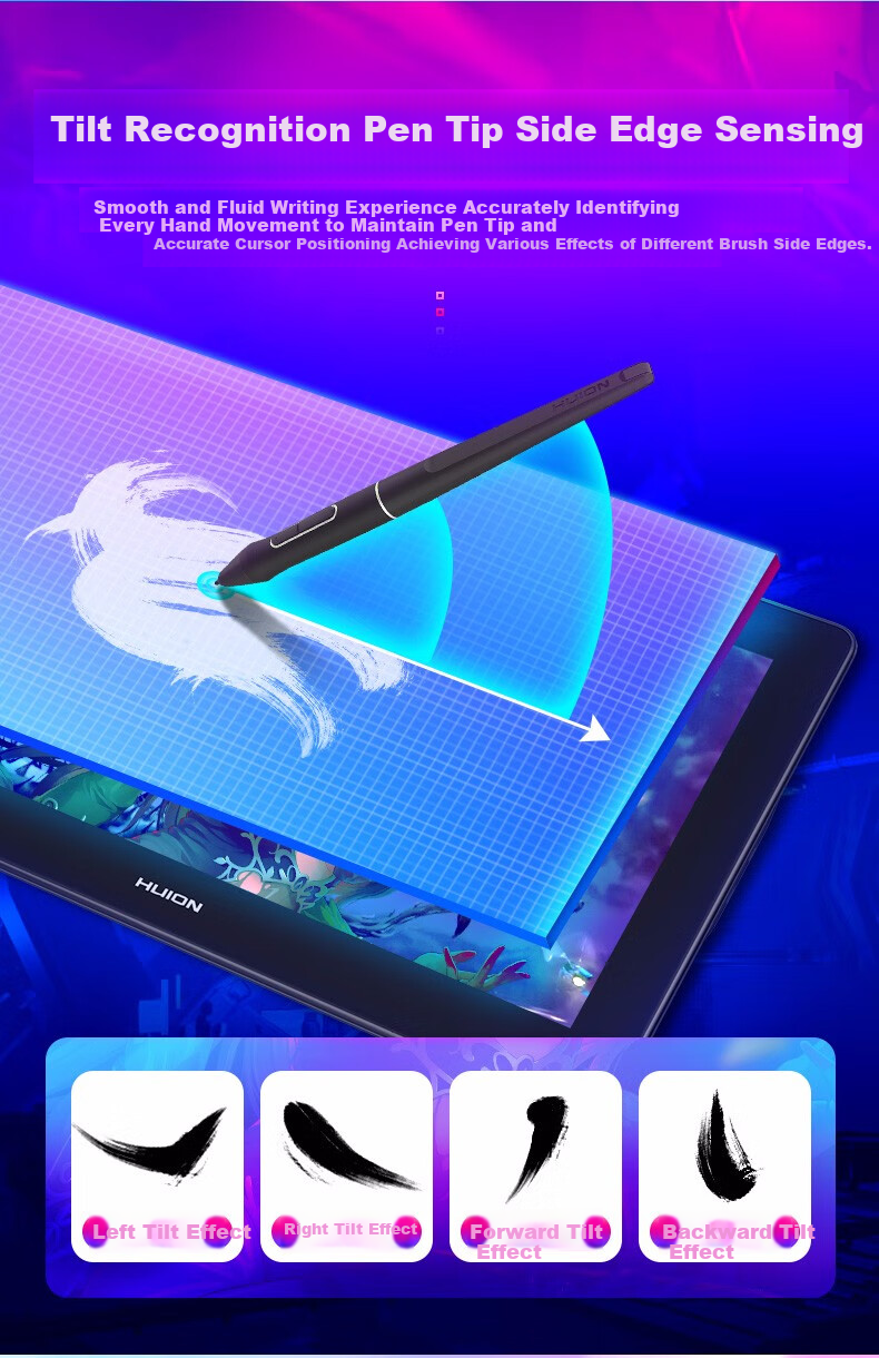 HUION Kamvas Pro 16 Plus Smart Digital Display, 4K Drawing Screen, Computer Graphics LCD Drawing Tablet 13