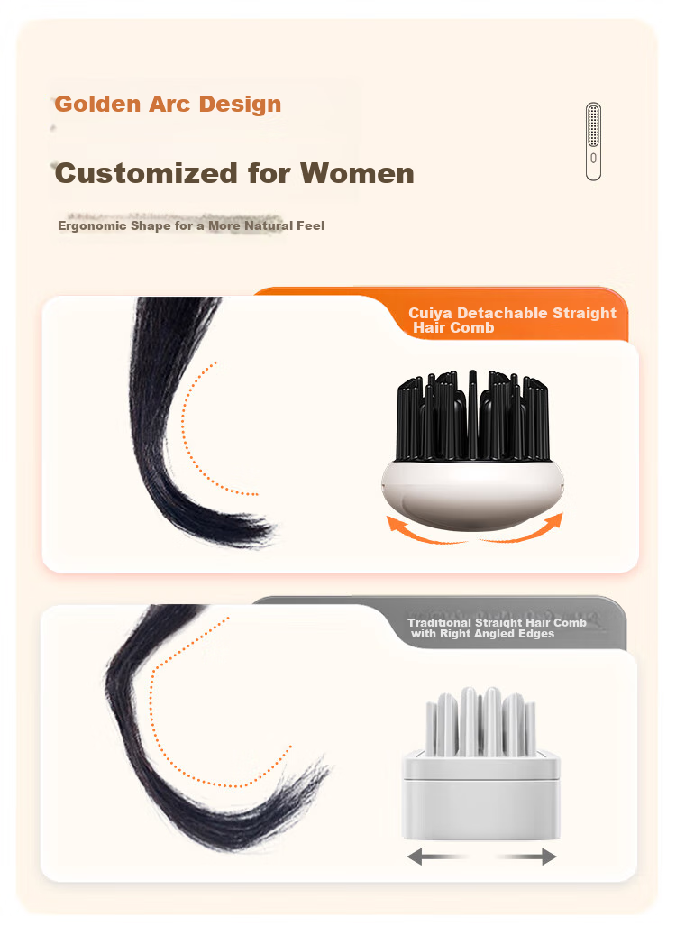 TSUYAGLA Detachable Straight Hair Brush with Negative Ion Styling, 4 Rows of Dense Teeth, 6 Billion Plasma Quick Styling, Hair-Friendly, Anti-Frizz, Birthday Gift for Girlfriend, T607 White 11
