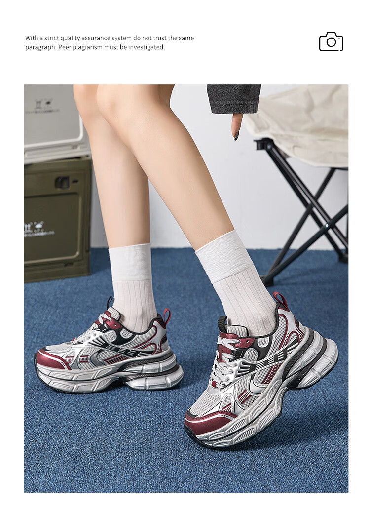 ZHR Silver Dad Shoes for Women, Trendy Sports Casual Couple Shoes, Thick-Soled Height-Increasing Women's Shoes, JT67 Silver, Size 39 9