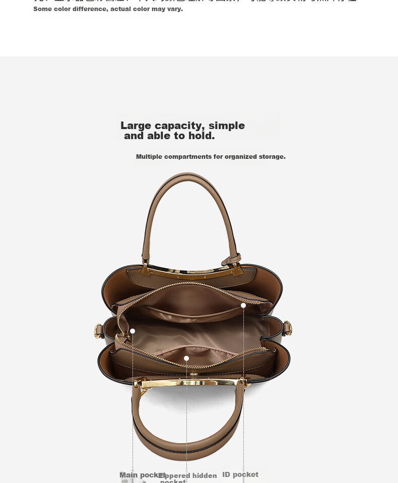 C.BANNER Leather Handbag, Women's Bag, Tote Bag, Large Capacity, Shoulder Crossbody, High-End Birthday Mother's Day Gift, Practical Present for Mom 2