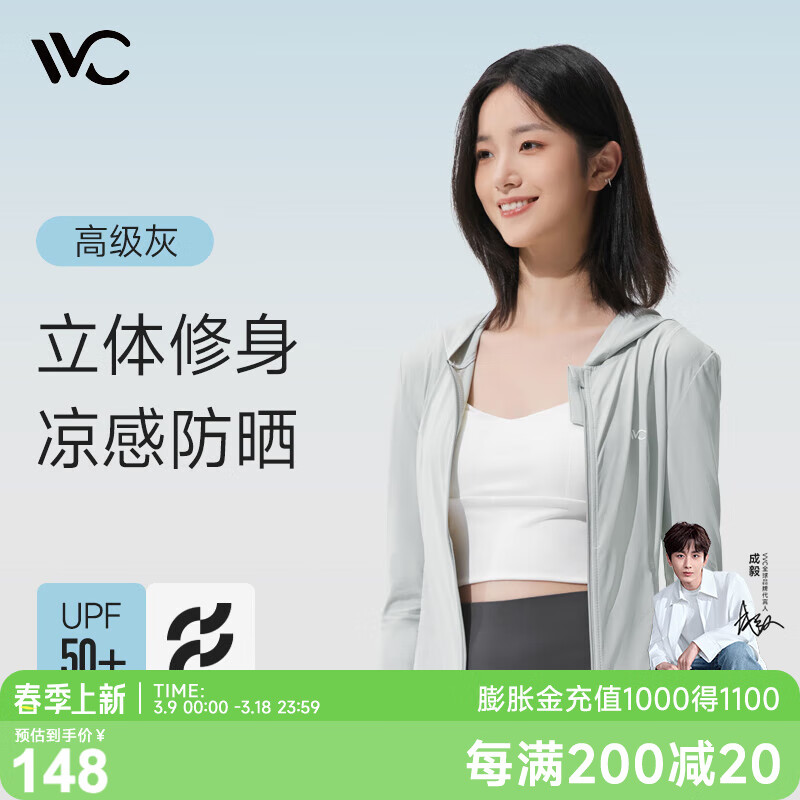 VVC Sun Protection Clothing for Women, Slim Fit Ice Silk Cool-Feeling UV-Resistant Urban Light Outdoor Jacket, Premium Gray, M