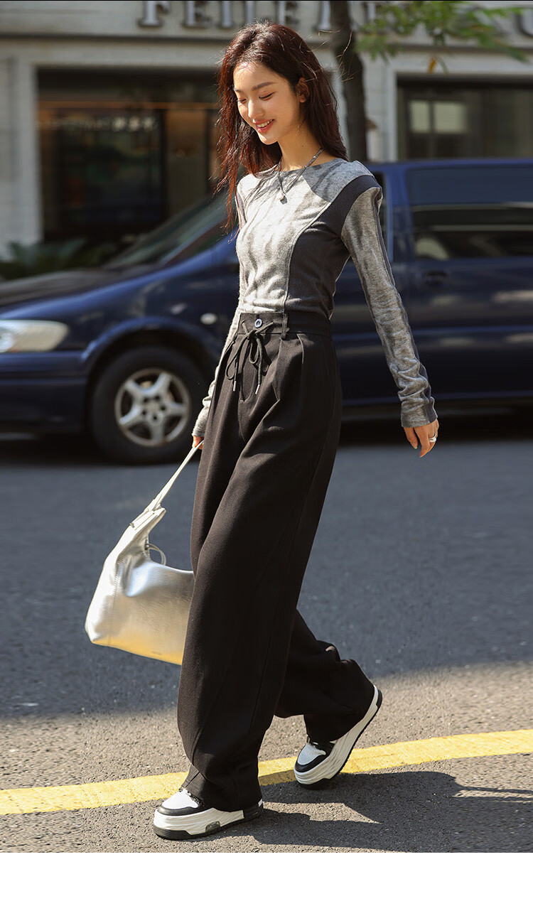 Dme [Straight-Leg Casual Pants] Spring 2023 Korean-Style Relaxed Fit Slimming Casual Trousers for Wome 20