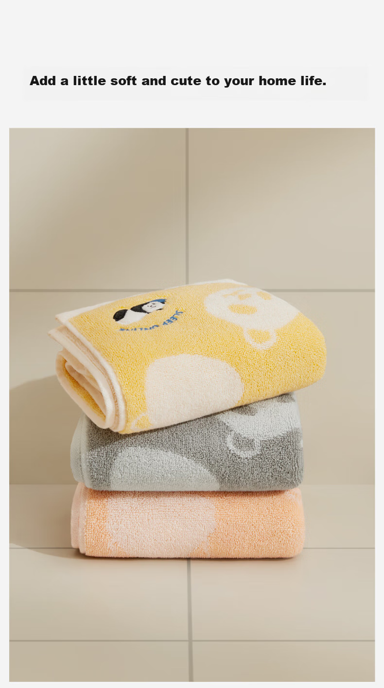 Bananain Cotton 520 Home Unisex 5A Antibacterial Pure Cotton Towel, Absorbent, Odor-Resistant, Lint-Free, for Face Washing And Bathing 5