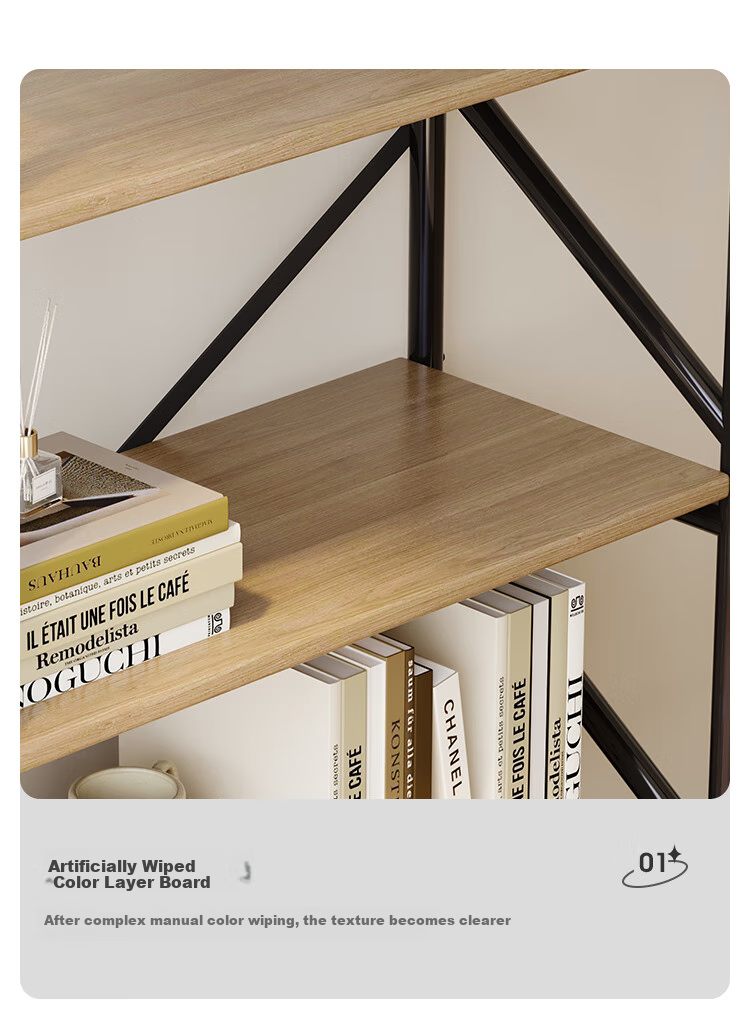 Yicainianhua Internet-Famous Bookshelf, Floor-Standing Storage Rack, Mobile Metal Steel-Wood Storage Shelf, Printer Stand 4387 - with Mobile Wheels 15