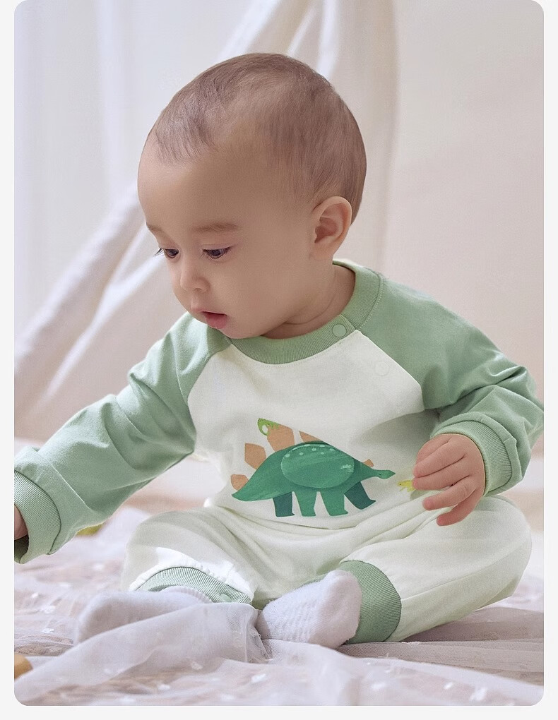 DAVE & BELLA Newborn Romper Spring Outfit for Baby Boys, Antibacterial And Anti-Mite Onesie, Infant Cotton Bodysuit 6