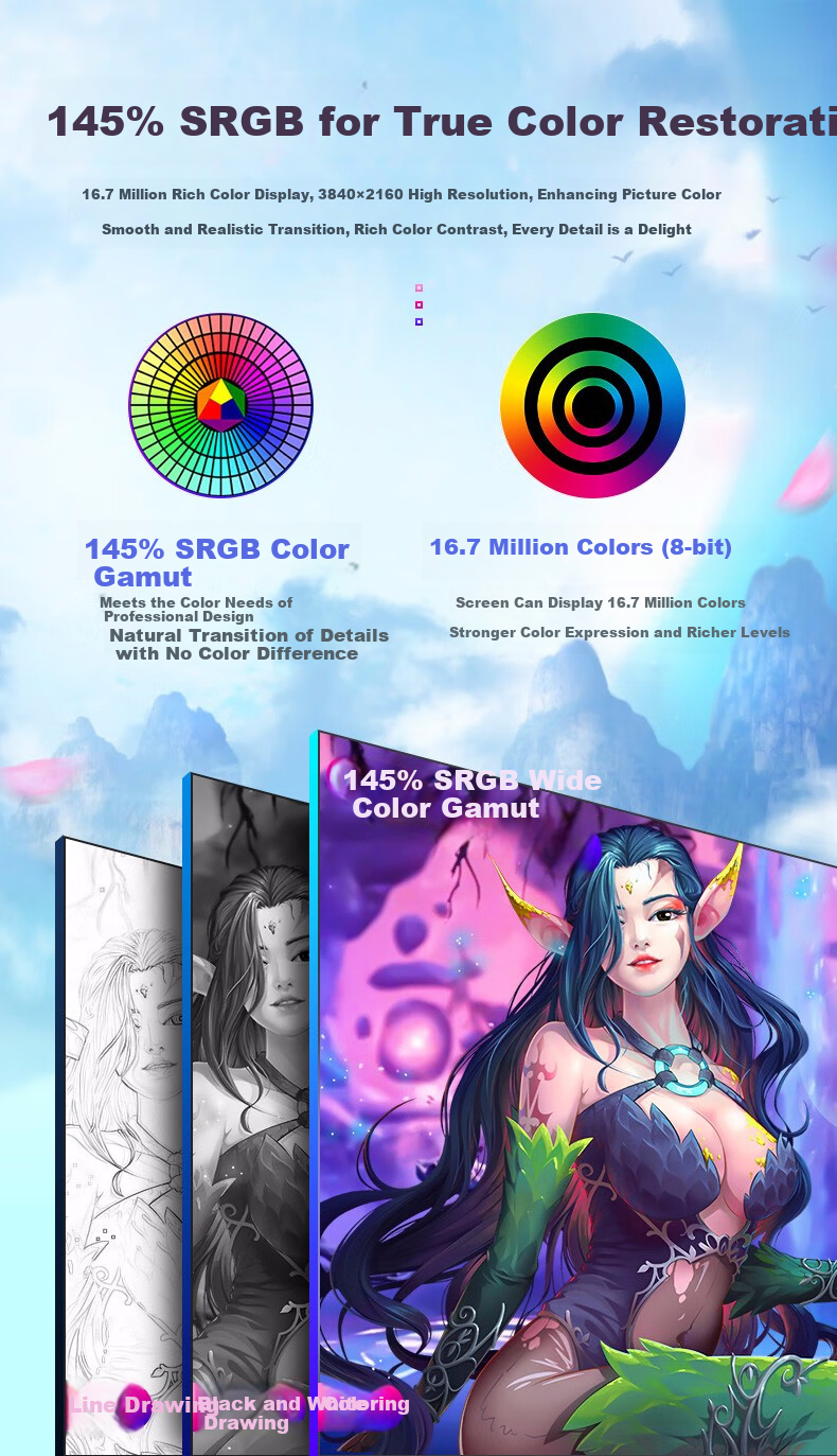 HUION Kamvas Pro 16 Plus Smart Digital Display, 4K Drawing Screen, Computer Graphics LCD Drawing Tablet 8