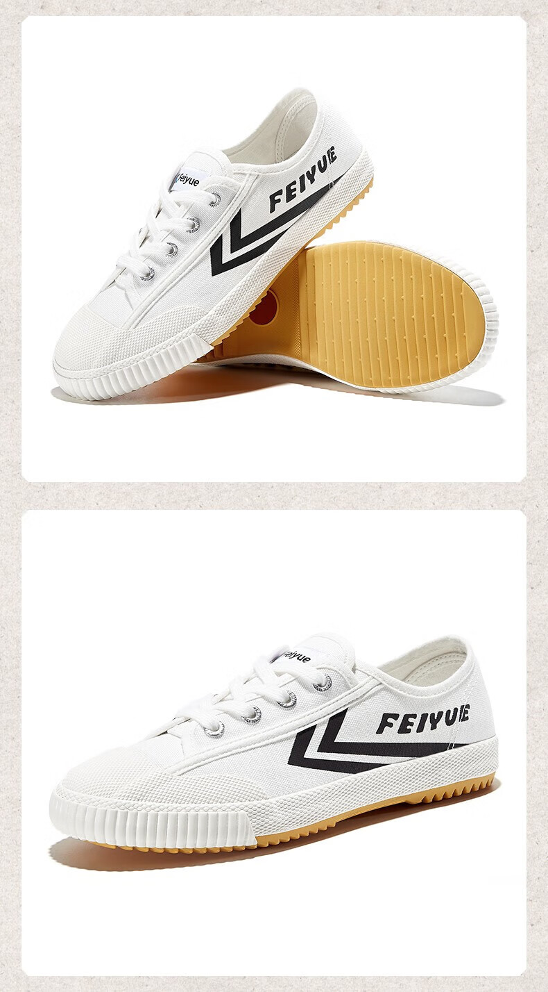 Feiyue Official Men's Canvas Shoes 2026 Summer New Casual Sneakers White Black Size 39 14