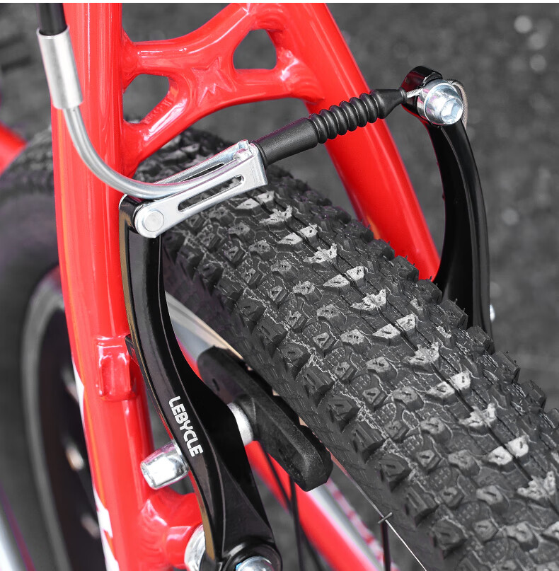 LEBYCLE Bicycle V-Brake Mountain Bike V-Brake Clamp Aluminum Alloy Brake Lever with Brake Pad V-Shaped 2-Wheel Set - Black 9
