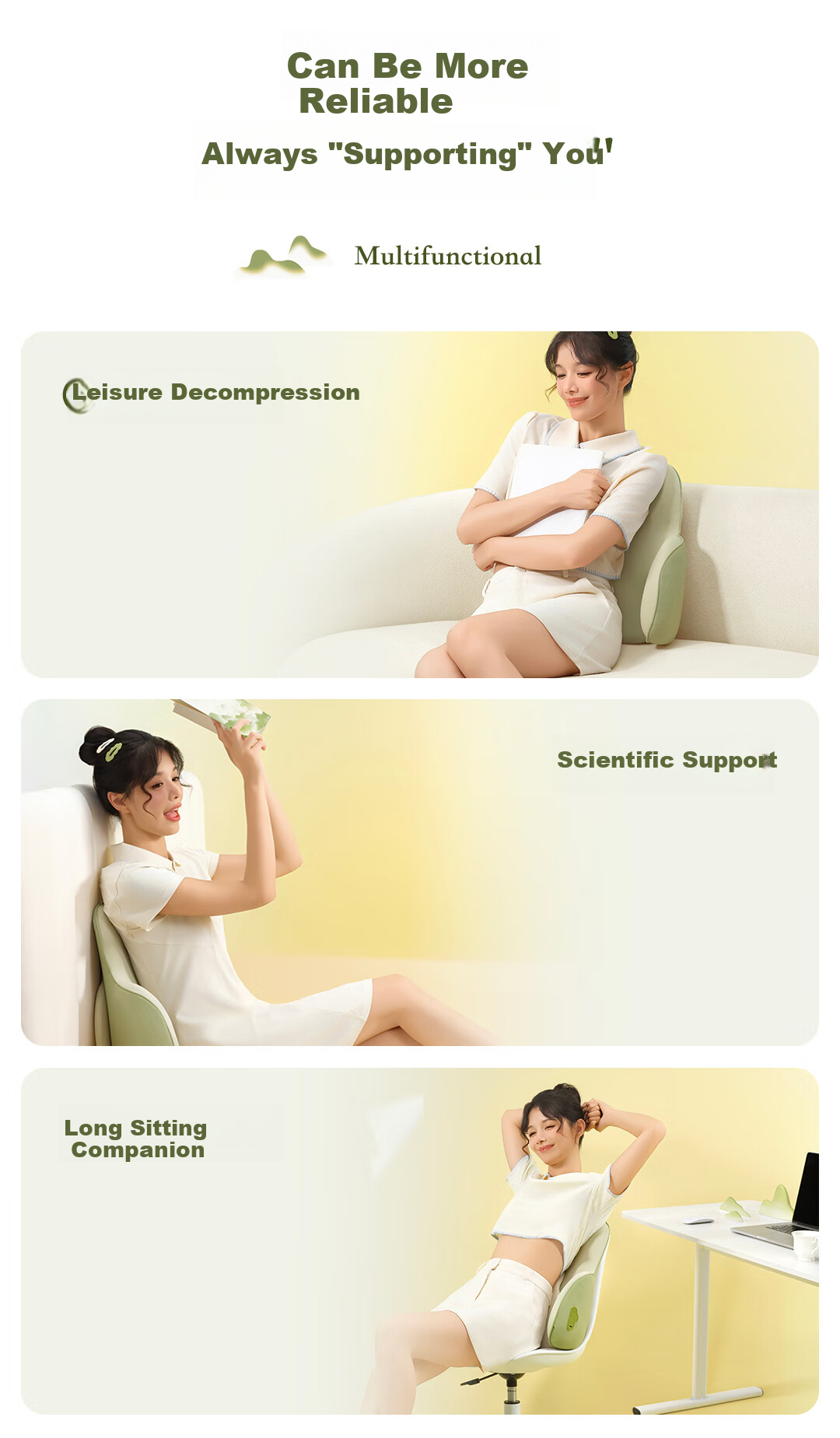 Repor P50 Waist Roller Massager Lumbar Massager Back Waist Hot Compress Office Waist Support Massage Pillow 23