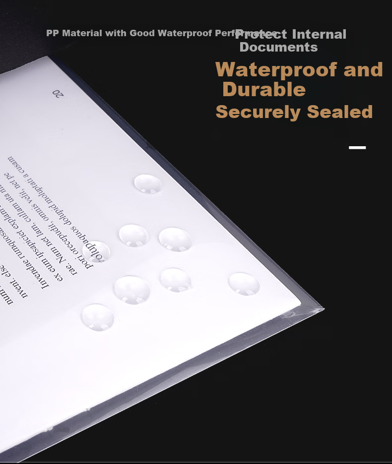 SIMAA 100-Pack A4 Button Closure Transparent File Folders, Thickened Waterproof Exam Paper Document Storage Pouches, Office File Folders, Stationery, 20880 4