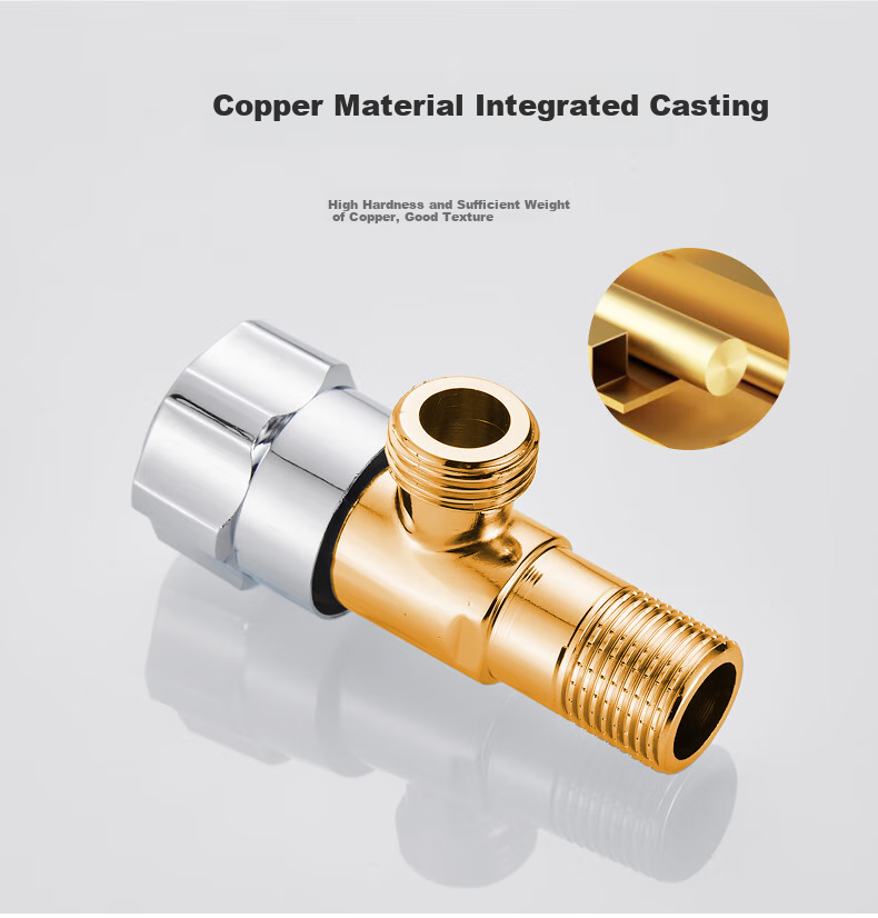 HSPA 2-Pack Angle Valve, Full Copper Thickened Triangular Valve, Gas Water Heater Cold And Hot Water 4-Point Angle Valve, Toilet Stop Valve 7100 5