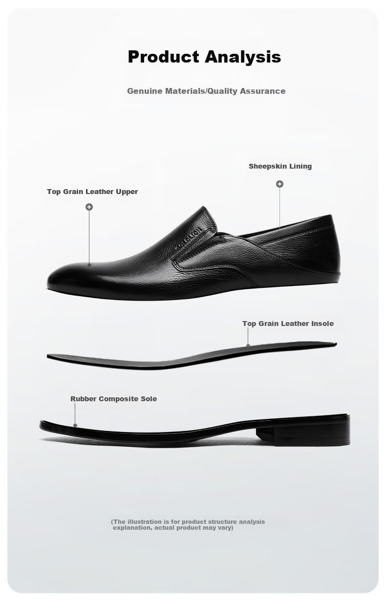 Goldlion Men's Business Leather Shoes, Spring Style, Soft And Durable Loafers, G521510038AAB, Black, Size 41 6