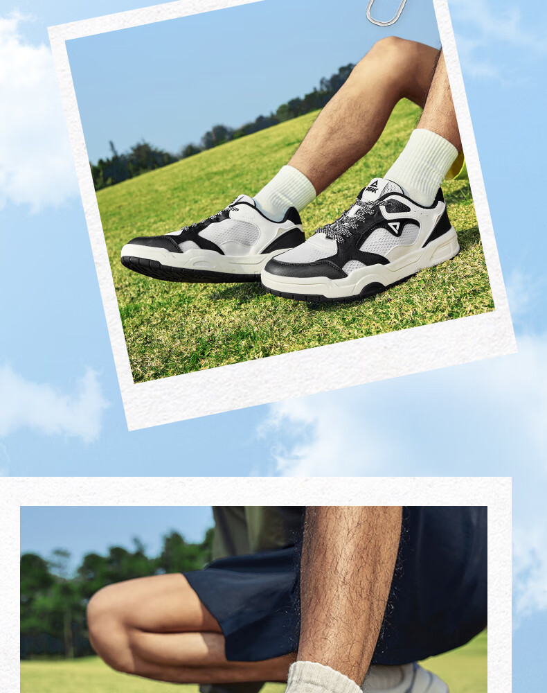 PEAK Taiji White Sneakers for Men, Summer Wear-Resistant Height-Increasing Mesh Shoes, Soft-Soled Running Sports Casual Shoes DB520117 12