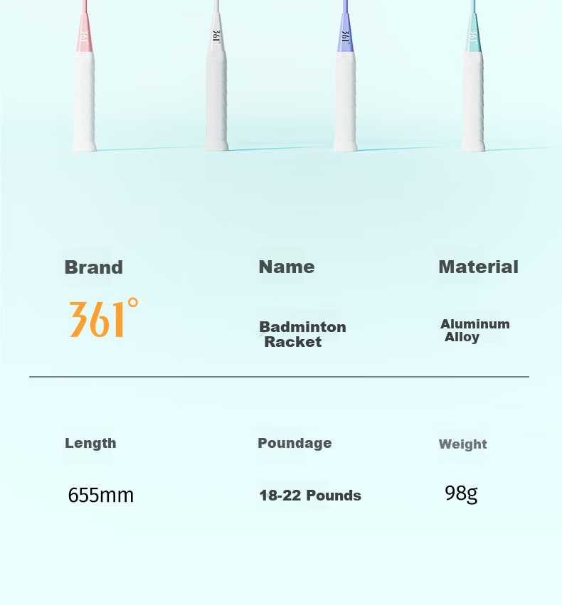 361° Badminton Racket Set, Upgraded Version with Deep Grooves, Ultra-Light, Durable for Training And Competition, Double Rackets 10