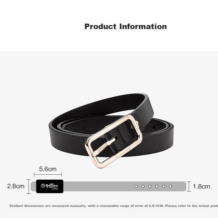 Goldlion Women's Leather Belt, Fashionable Versatile Pin Buckle Waistband Gift Box, Birthday Present 6