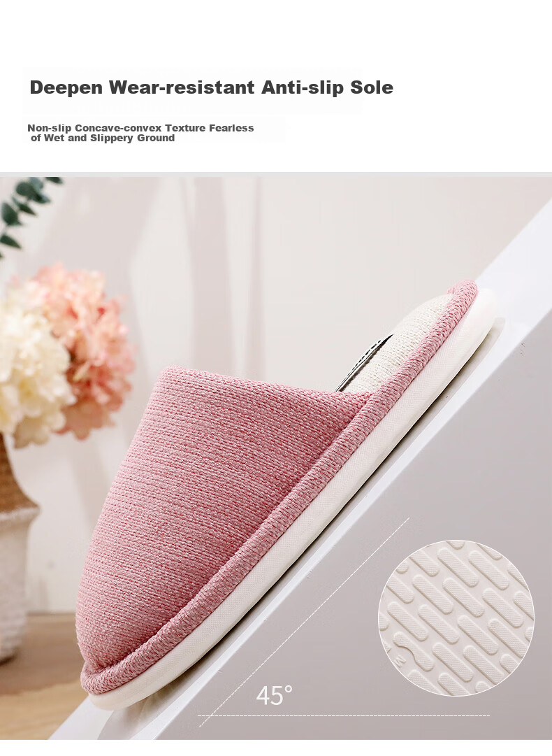 GUOLUOFEI Japanese-Style Slippers for Men And Women, Spring And Summer Home Couple Indoor Sweat-Absorbing Non-Slip Closed-Toe Slippers, Orange, Size 40-41 5
