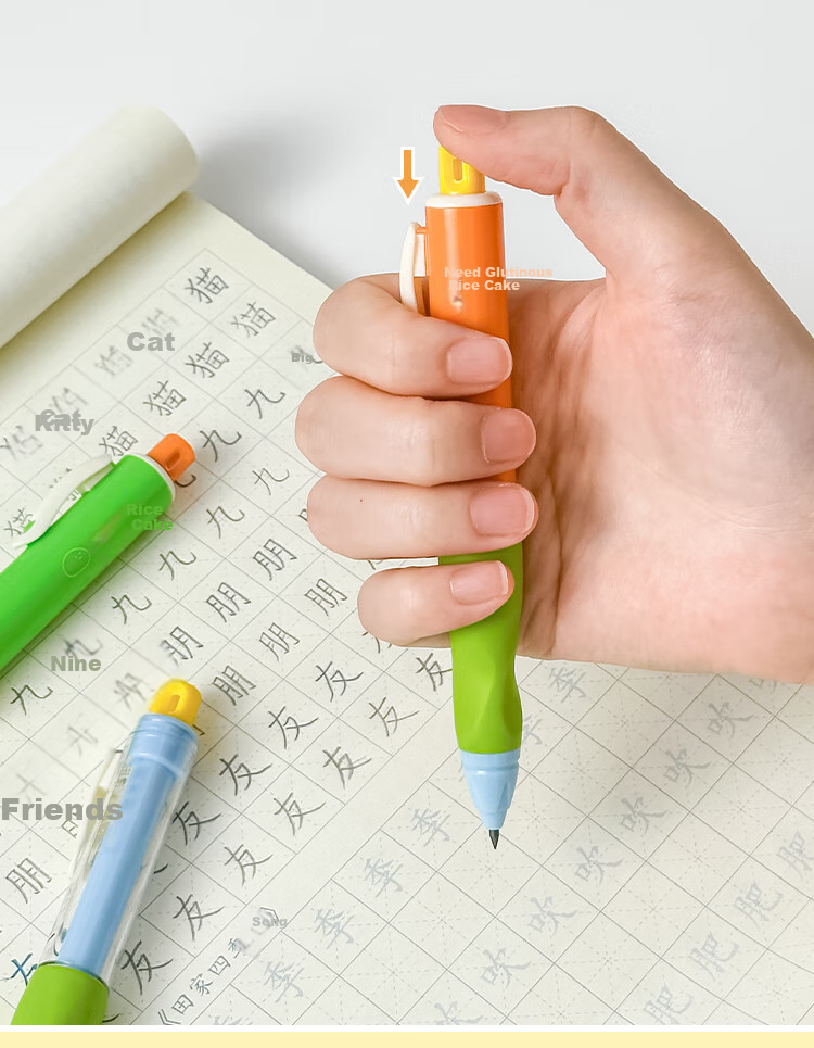 Sannianerban & Bifangshuo Ergonomic Automatic Pencil with Matching Lead Refills, Single Box 6
