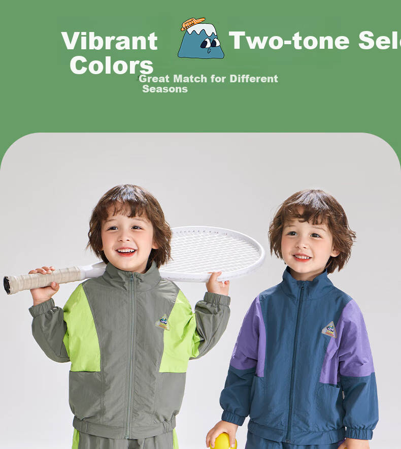 Ciciibear Boys' Sports Set, 2024 New Style, Children's Outdoor Autumn Outfit, Baby Color-Block Two-Piece Set, Girls' Jacket 8