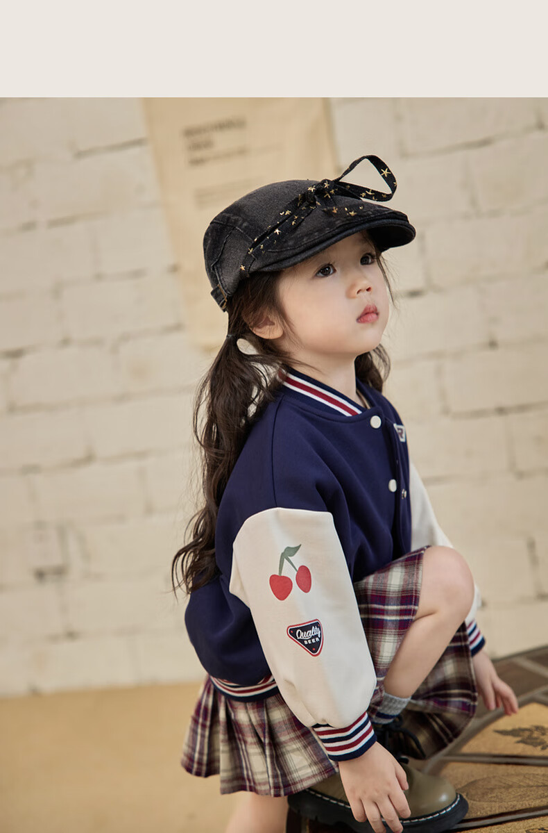 LUSON Chen Da Zhu Little O Baby Girl Early Autumn Baseball Jacket, 2025 New Style Infant Trendy Outerwear for Going Out 7