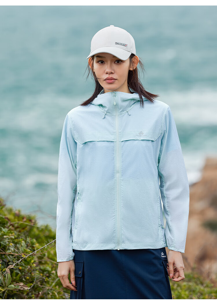 Pioneer Camp Zhuque Sun Protection Jacket for Women, Summer Outdoor Breathable UV-Resistant Hooded Original Yarn Sun Protection Clothing, Lightweight Outer Coat 4