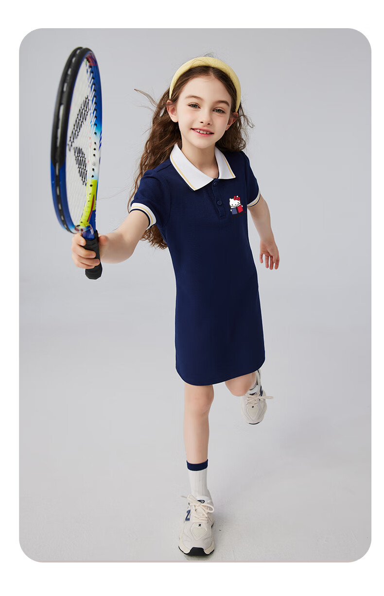 Hello Kitty Girls' Dress, Summer 2025 New Style Children's Clothing, Preppy Style Dress, Girls' POLO Dress, Stylish Summer Outfit 12