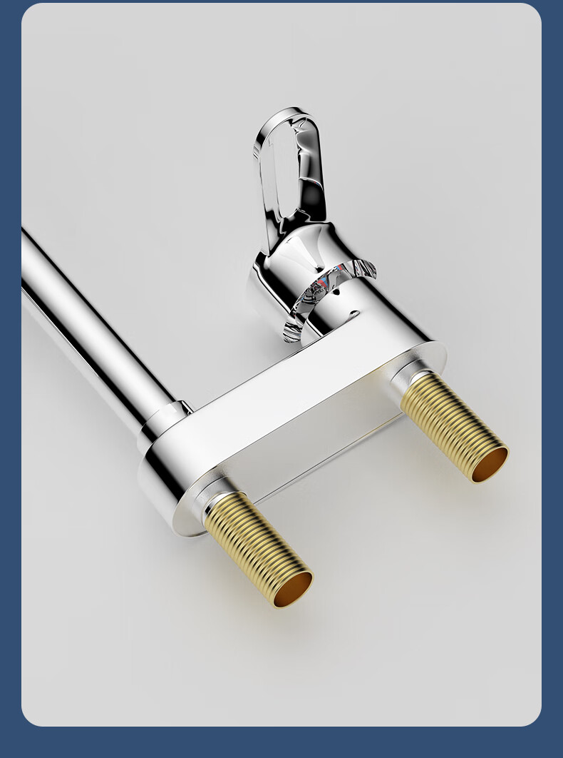KEGOO Double Hole Basin Faucet Hot and Cold Bathroom Washbasin Alloy Faucet with Pipe K1007 4