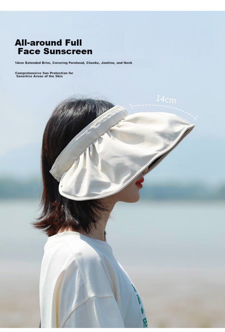 Nanjiren Outdoor Summer Sun Protection Hat for Women And Men, Hiking Cap, UV Protection Black Gel Shell Hat, Visor Cap 3