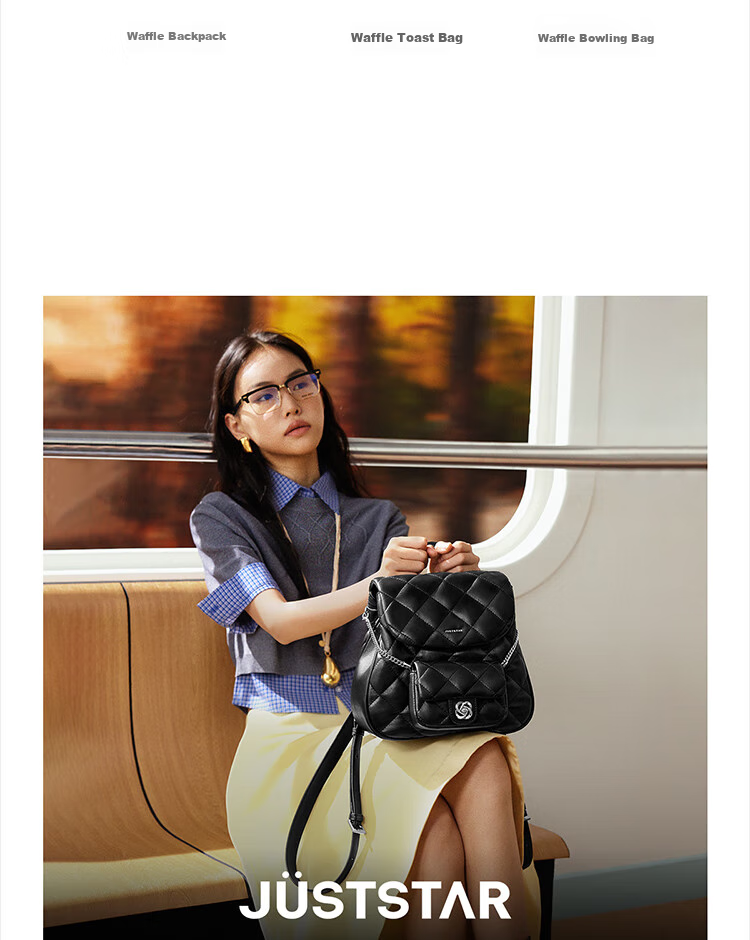 JUST STAR Zhang Yuxi's Same Style Backpack for Women, 2026 New Light Luxury Lightweight Travel Backpack, School Bag, Birthday Gift 18